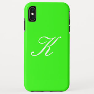 Case-Mate iPhone Case Arrière - plan de couleur solide vert néon initial