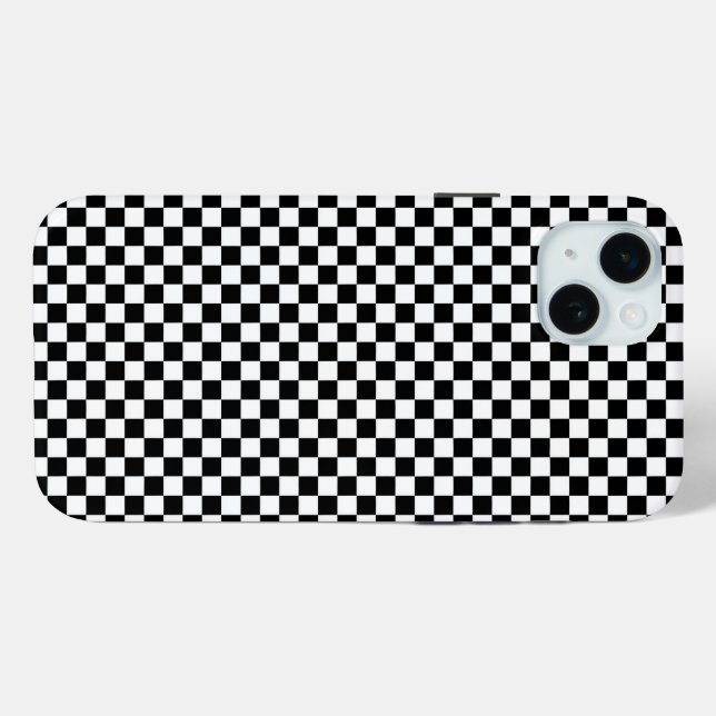 Coques Case-Mate iPhone Arrière - plan de damier noir et blanc (Verso (horizontal))