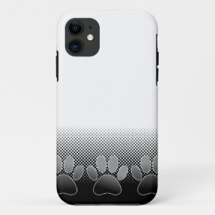 Coque Case-Mate Pour iPhone Arrière - plan de dégradé de pattes noir et blanc