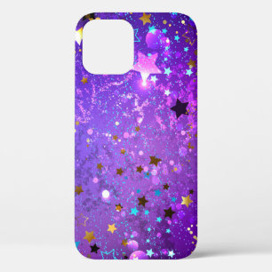 Case-Mate iPhone Case Arrière - plan de feuille violet avec étoiles