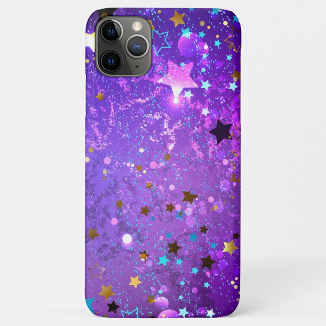 Coques Case-Mate iPhone Arrière - plan de feuille violet avec étoiles (Dos)