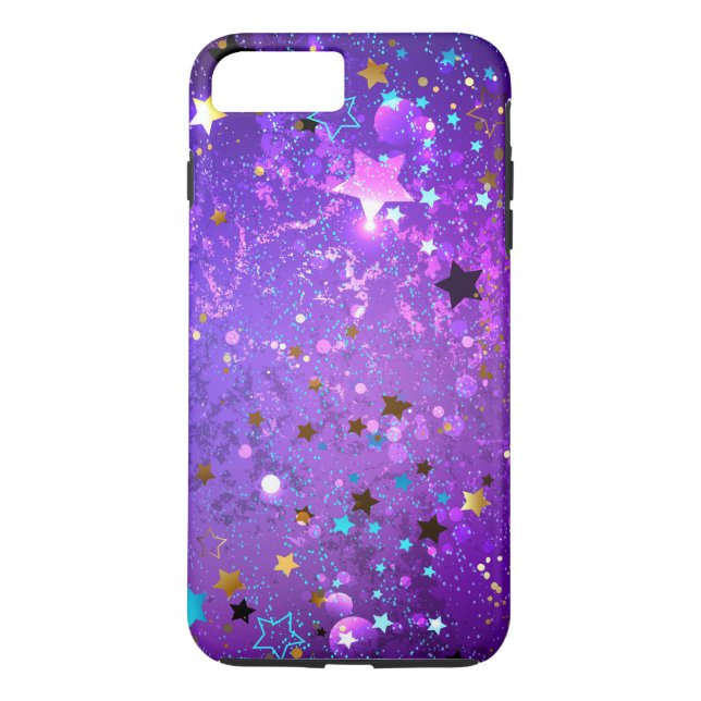 Coques Case-Mate iPhone Arrière - plan de feuille violet avec étoiles (Dos)