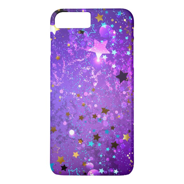 Coques Case-Mate iPhone Arrière - plan de feuille violet avec étoiles (Dos)
