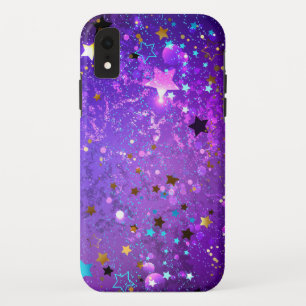 Case-Mate iPhone Case Arrière - plan de feuille violet avec étoiles