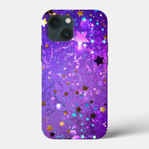 Case-Mate iPhone Case Arrière - plan de feuille violet avec étoiles