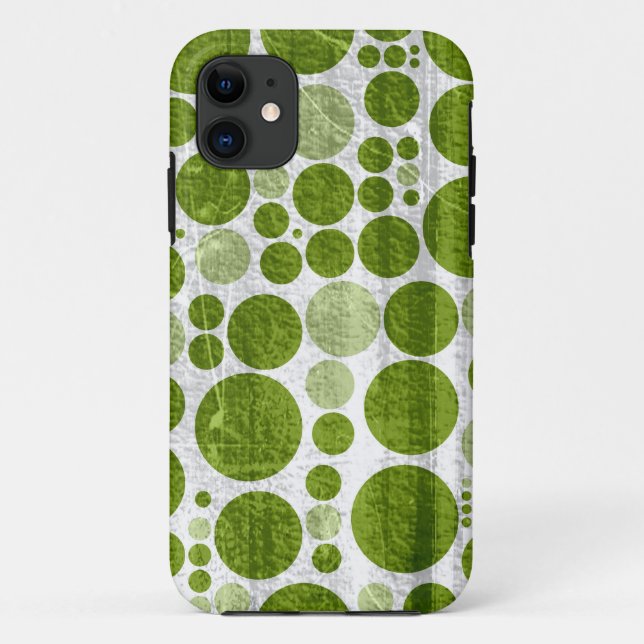 Coques Case-Mate iPhone Arrière - plan de grunge sans couture pois verts 2 (Dos)
