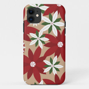 Case-Mate iPhone Case Arrière - plan de Noël Poinsettia