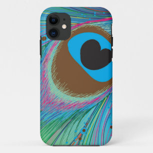 Coque Case-Mate Pour iPhone Arrière - plan des lignes de plumes de paon