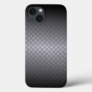 Coques Pour iPhone Arrière - plan en acier Diamondplate noir à gris