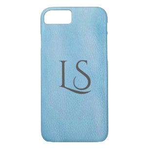 Case-Mate iPhone Case arrière - plan en cuir turquoise avec monogramme