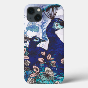 Etui iPhone Case-Mate Arrière - plan floral avec Peacocks
