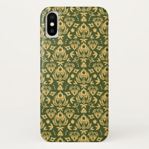 Etui iPhone Case-Mate Arrière - plan floral en bois de motif de damassé