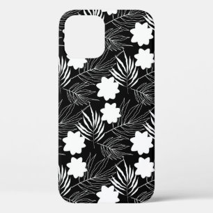 Case-Mate iPhone Case Arrière - plan floral noir et blanc