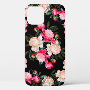 Case-Mate iPhone Case Arrière - plan floral. Peonies rose et blanc sur u