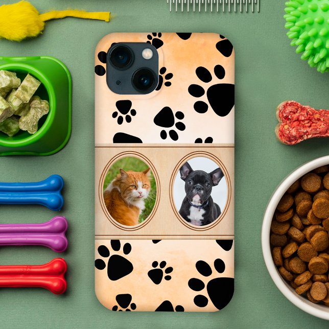 Coques Case-Mate iPhone Arrière - plan jaune avec pattes, photo de animal  (Créateur téléchargé)