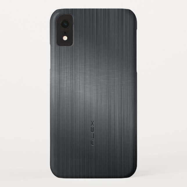 Coques Case-Mate iPhone Arrière - plan métallique gris foncé (Dos)