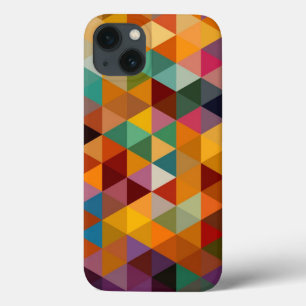 Etui iPhone 13 Arrière - plan Motif Vintage Triangles.
