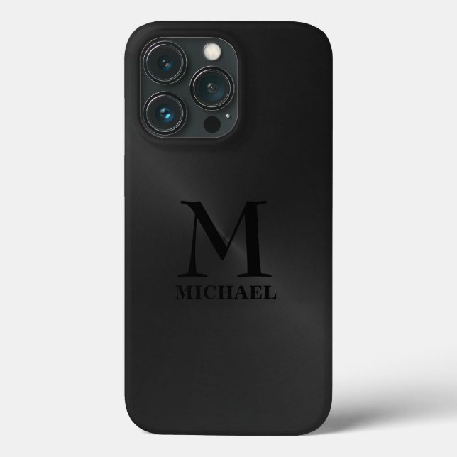 Coques Case-Mate iPhone Arrière - plan noir monochromatique (Verso)