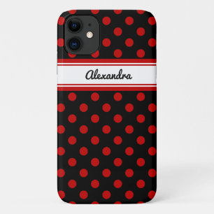 Etui iPhone Case-Mate Arrière - plan noir Polka personnalisé