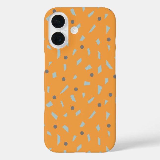 Coques Case-Mate iPhone Arrière - plan orange gris Pois bleu Confetti (Verso)