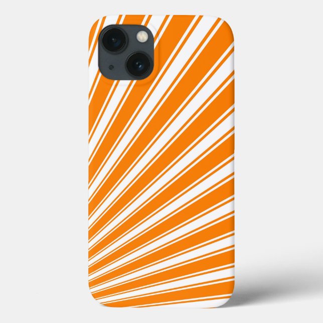 Coques Case-Mate iPhone Arrière - plan Retro Orange Funky Sun Rays (Verso)
