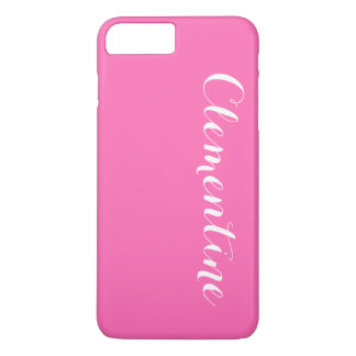 Coque Case-Mate Pour iPhone Arrière - plan rose chaud solide, nom Monogramme