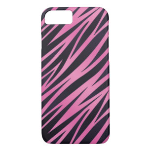 Coques Pour iPhone Arrière - plan rose de rayure de zèbre