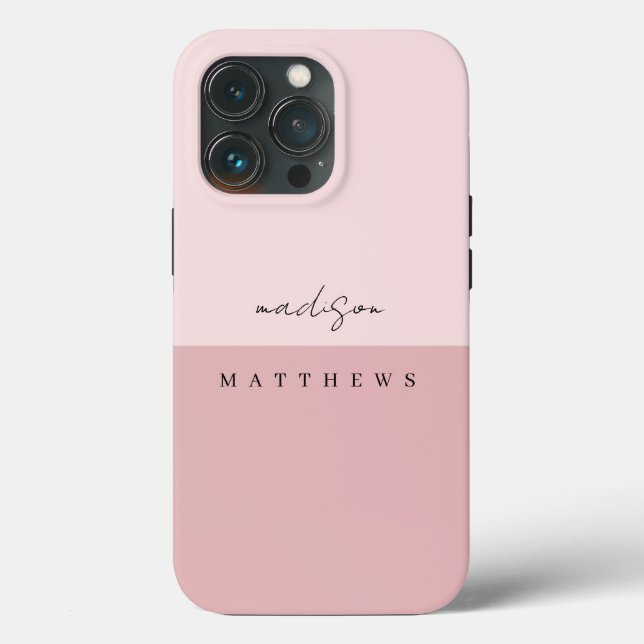 Coques Case-Mate iPhone Arrière - plan rose vif élégant Script (Verso)