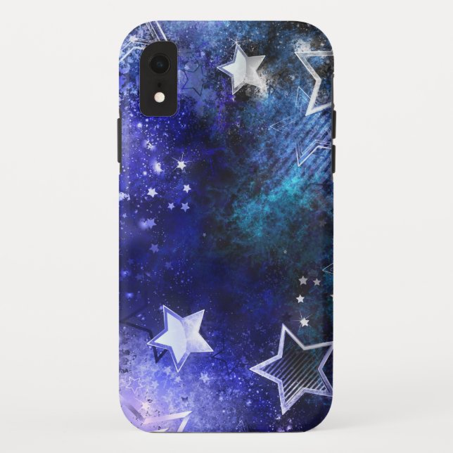 Coques Case-Mate iPhone Arrière - plan spatial avec étoiles (Dos)