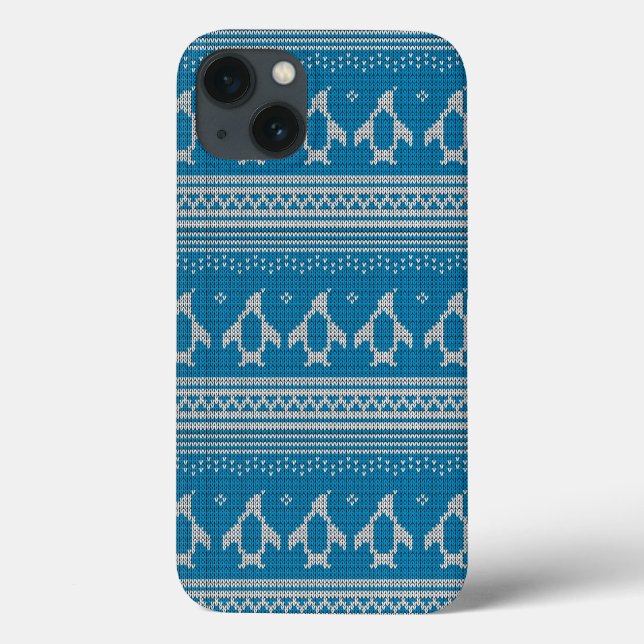 Coques Case-Mate iPhone Arrière - plan tricoté par bleu (Verso)