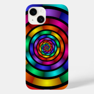 Coque Pour iPhone 14 Arrondi et psychédélique coloré Art moderne fracta