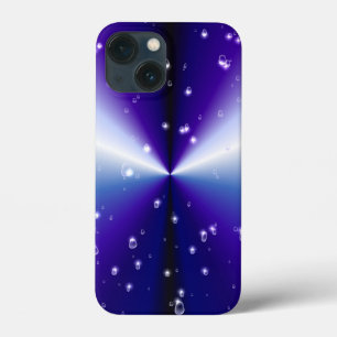 iPhone 13 Mini Case Arrosage avec étoiles sur bleu violet noir arc-en-