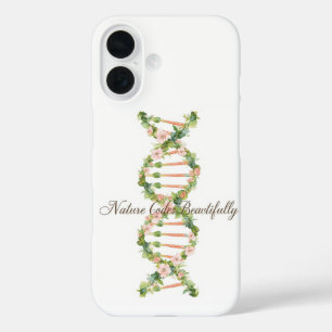 Coque Pour iPhone 16 Art à l'aquarelle de l'hélice d'ADN floral