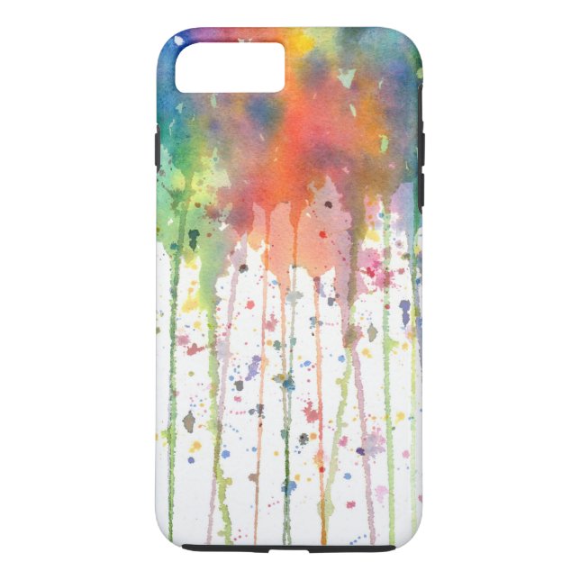 Coques Case-Mate iPhone Art abstrait à l'aquarelle dégoulinant (Dos)
