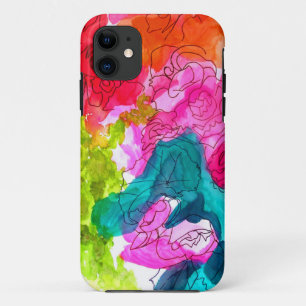 Coques Pour iPhone art abstrait aquarelle fleurs de printemps