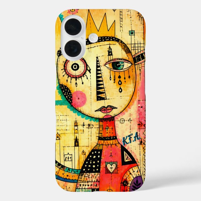 Coques Case-Mate iPhone Art abstrait avec initiales  (Verso)