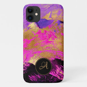 Case-Mate iPhone Case Art abstrait chic moderne violet rose or scintilla