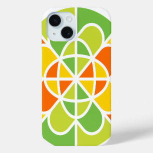 Coque Pour iPhone 15 Art abstrait de soleil géométrique vibrant