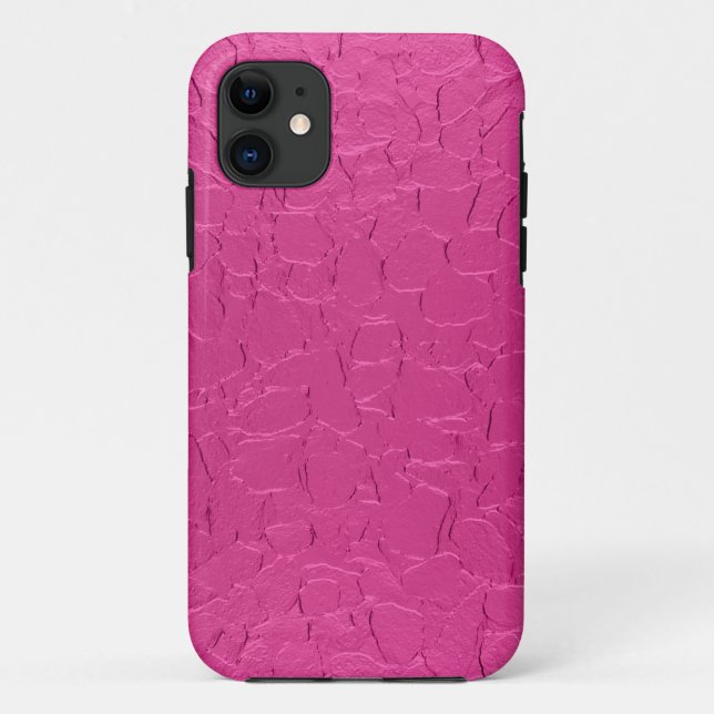 Coques Case-Mate iPhone Art Abstrait en métal rose chaud (Dos)