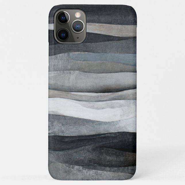 Coques Case-Mate iPhone Art abstrait gris vagues grises (Dos)
