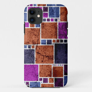 Coques Pour iPhone Art Abstrait Mur fissuré des Carrés rétro