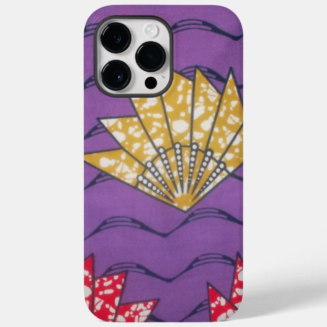 Coques Case-Mate iPhone Art Africain Abstrait : Vagues de Passion Violet. (Verso)