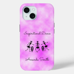 Coque Pour iPhone 15 Art Africain, Danse Inspirante Nuage Rose