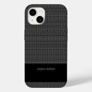 Coque Pour iPhone 14 Art africain ethnique, Motif noir et blanc