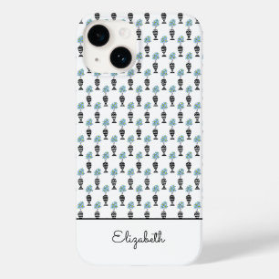 Coque Pour iPhone 14 Art africain, Flore tropicale bleue