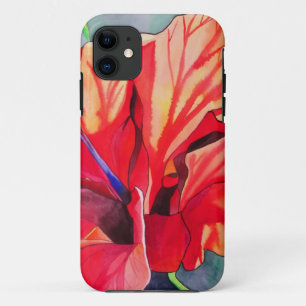 Coques Pour iPhone Art aquarelle de fleur tropicale d'Hibiscus rouge