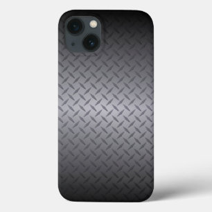 Etui iPhone 13 Art Arrière - plan en acier Diamondplate noir à gr