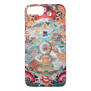 Coque iPhone 7 Art bouddhiste tibétain (roue de la vie)