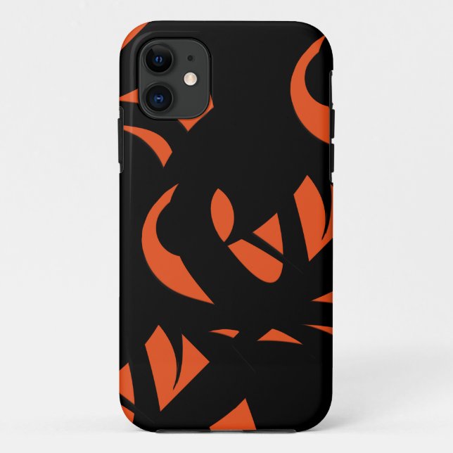 Coques Case-Mate iPhone Art contemporain orange / Noir (Dos)