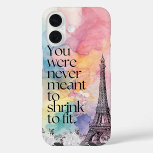 Coque Pour iPhone 16 Art de citation de tour Eiffel de Paris à l'aquare